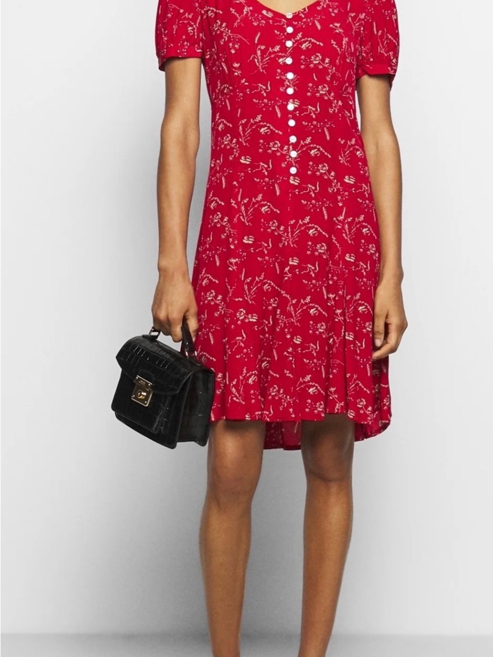 NWT Polo Ralph Lauren Printed Short-Sleeve Dress in Tender Red Floral Size 14 - Picture 5 of 15
